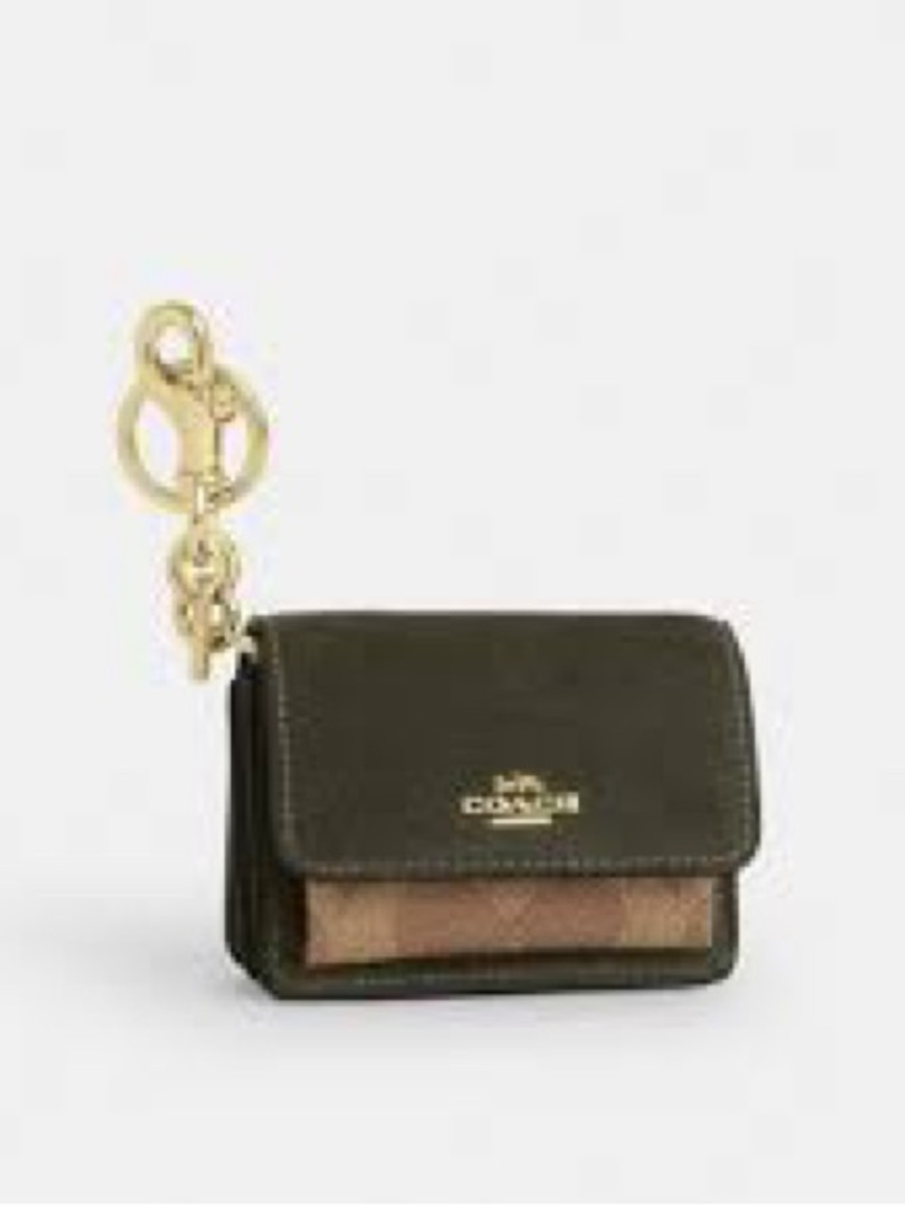 Coach Klare Brown Leather Signature Key & Card Holder Bag Charm